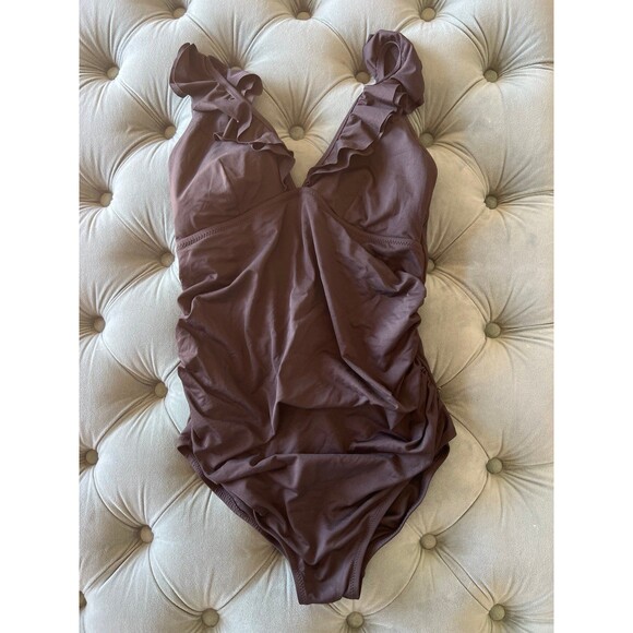 Gap womens Ruffle Tummy Control one Piece Swimsuit Small - Picture 2 of 7